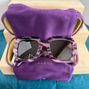 Gucci Purple & Black Tiger Stripe Sunglasses